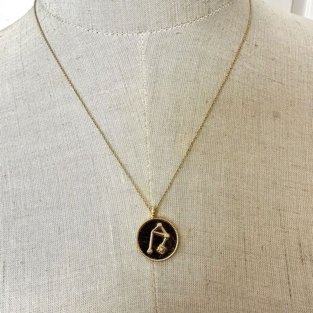 Gorjana 18k gold plated libra opalite coin necklace - Picture 2 of 11